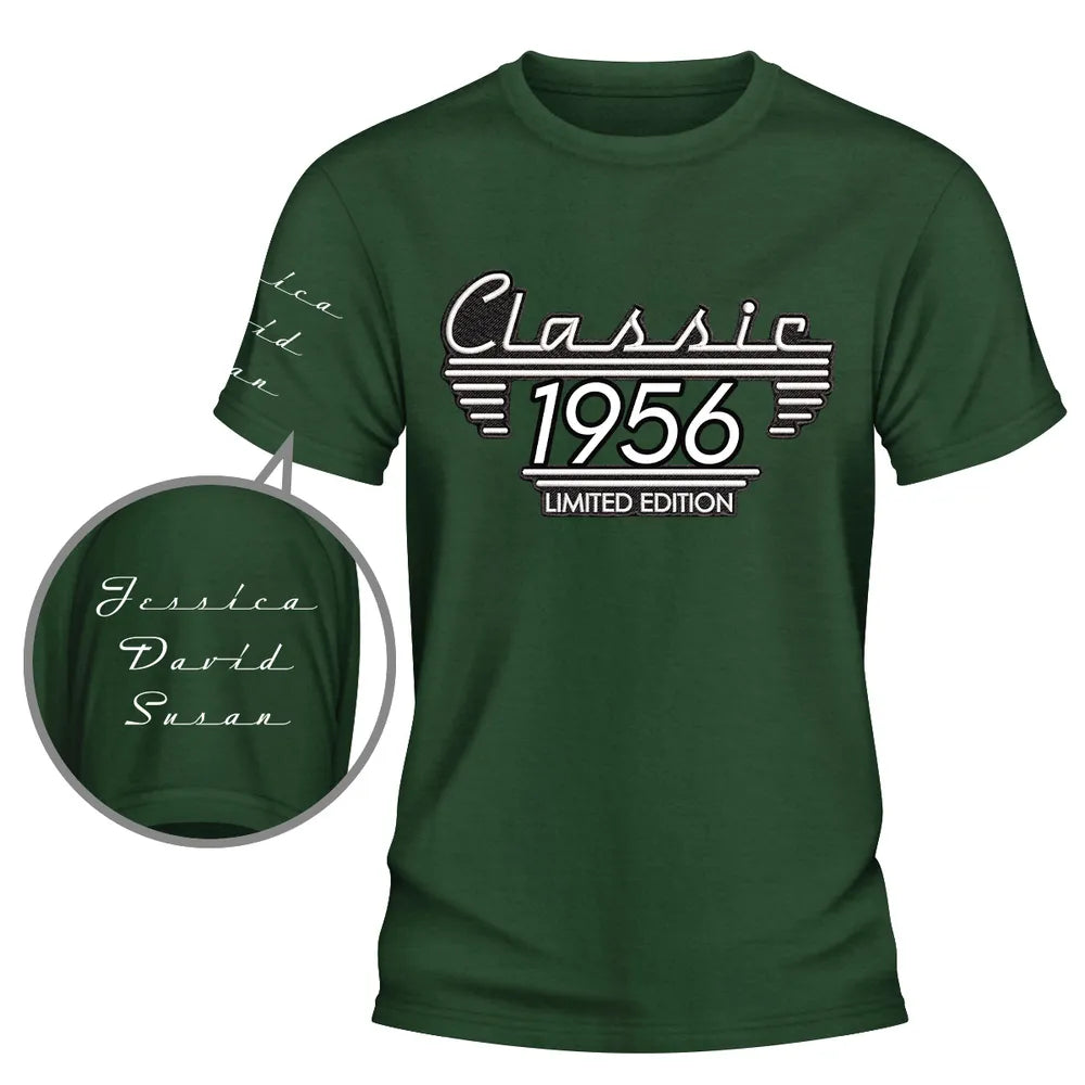 Custom Dual Print Classic Tee with Vintage Black & White Style, Creative Gift for Him with a Personal Touch