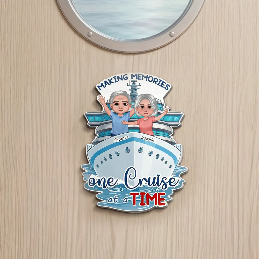 Making Memories One Cruise at a Time Acrylic Magnet, Personalized Couple Cruise Door Decor, Sweet Trip Keepsake Gift