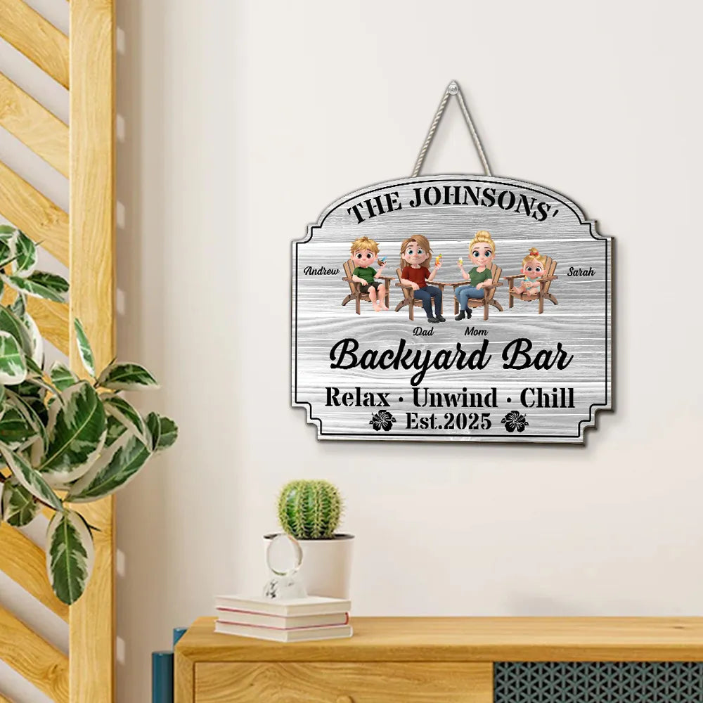 Custom Wooden Sign, Poolside Paradise Relax Unwind Chill, Creative Gift For Family