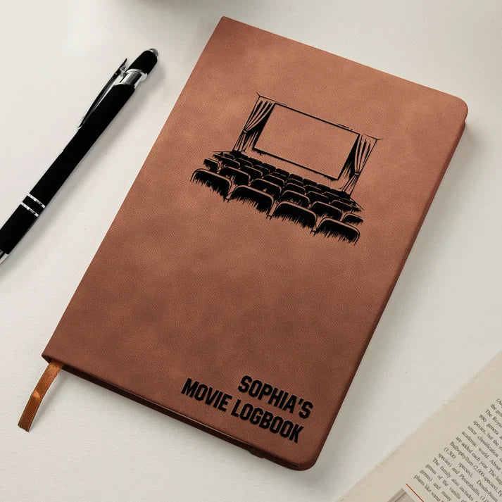 Leather Journal for Movie Memories, Personalized Cinema Logbook, Creative Gift for Movie & TV Fans