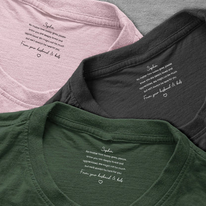 Classic Tee Personalized for Mom with Appreciation Message, Everyday Reminder She Is Loved, Unique Gift for Wife