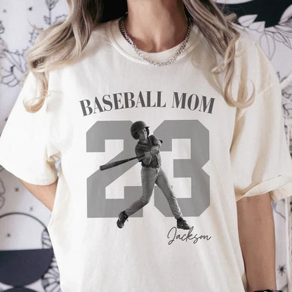 Soccer Mom Classic Tee, Personalized Dribbling Player Photo Keepsake, Creative Gift for a Proud Sports Mom