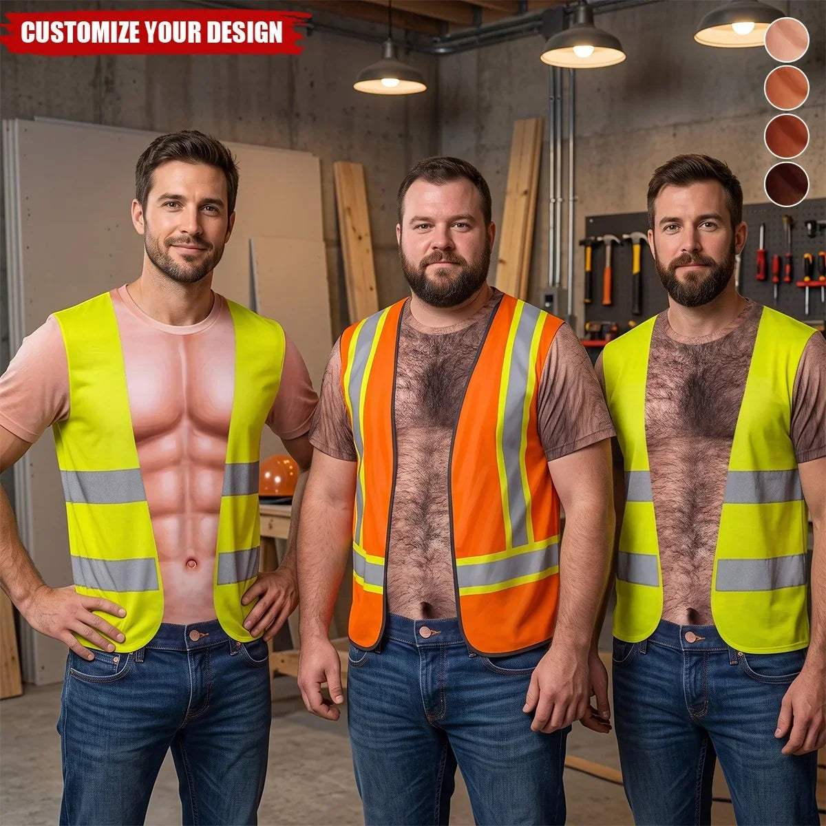 Personalized Printed Classic Tee for Laughing Construction Workers, Creative Jobsite Gift with Personal Meaning