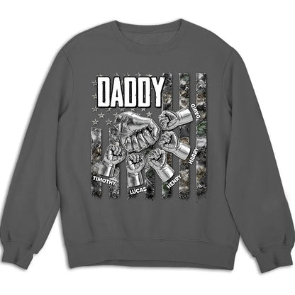Personalized Dad Fist Bump Classic Tee, Unique Patriotic Gift for Dad With Bold Family Pride