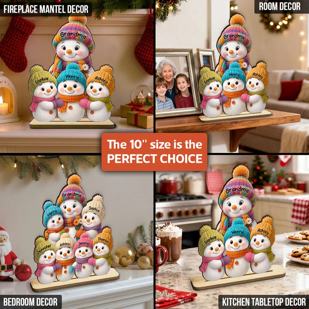 Fridge Magnet Snowman Family, removable kitchen décor for holiday kitchens, cozy colors, gift-ready keepsake for parents, grandparents, and kids