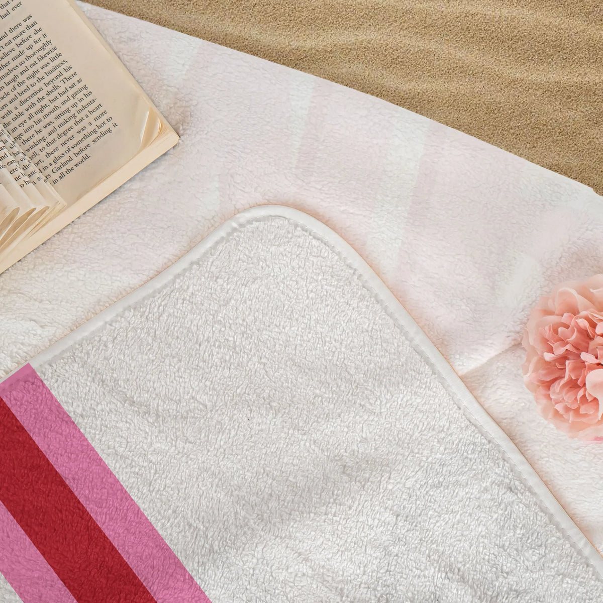 Personalized Monogram Beach Towel With Color Stripe, Unique Gift For Beach Trips