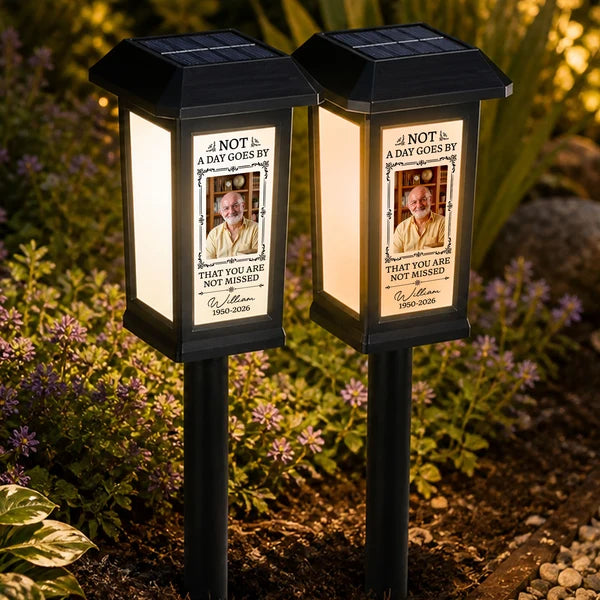 Personalized Solar Garden Stake Light with Loved One Portrait, Unique Memorial Gift for Family