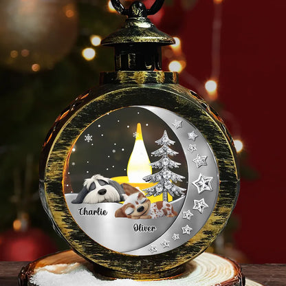 Pet Memorial Lantern Ornament with glowing moon design, warm remembrance gift for pet lovers