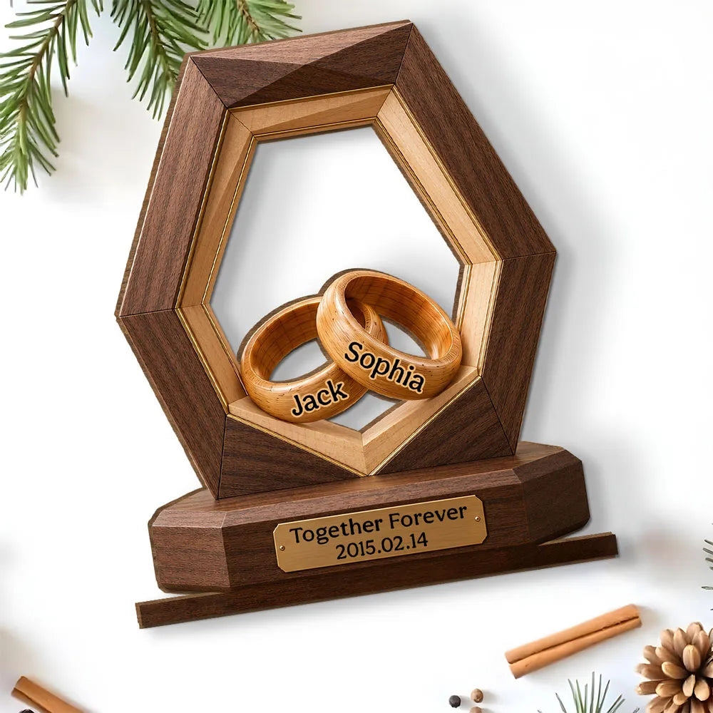 Together Forever 2-Layer Wooden Plaque, Creative Romantic Gift for a Couple's Home Display