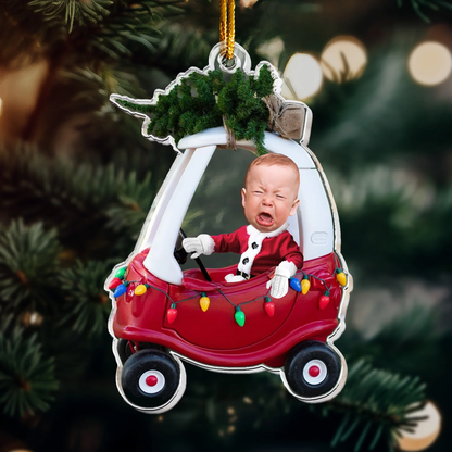 Acrylic Ornament - Custom Photo Baby Car, Christmas Tree, Cute Keepsake, Unique Gift for New Parents & Grandparents