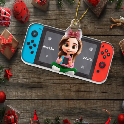 Gaming Themed Acrylic Ornament with Cute Character Design – Perfect Gift for Game Lovers