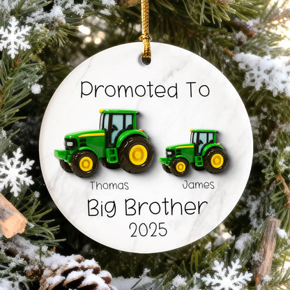 Big Brother Promotion Ornament with Tractor Theme – Meaningful Farm Gift for Family Christmas Celebration