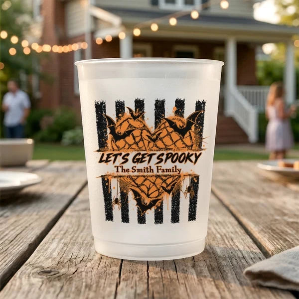 Let's Get Spooky Personalized Frosted Plastic Cup, Playful Halloween Keepsake, Creative Gift for Friends