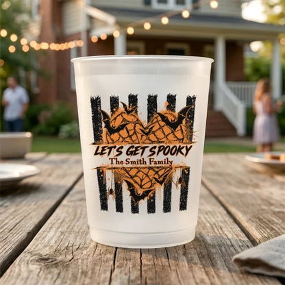 Let's Get Spooky Personalized Frosted Plastic Cup, Playful Halloween Keepsake, Creative Gift for Friends