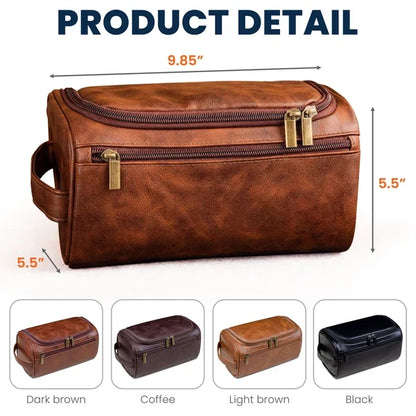 Personalized Leather Toiletry Bag, Thoughtful Travel Keepsake, Creative Gift for Husband or Dad