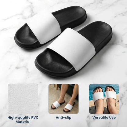 Personalized Men's Leather Slide Sandals, Classic Limited Edition Unique Gift For Dad Or Grandpa