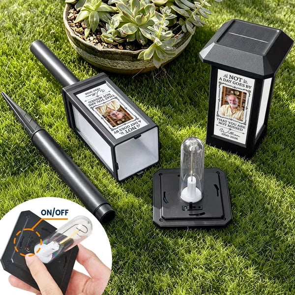 Personalized Solar Garden Stake Light with Loved One Portrait, Unique Memorial Gift for Family