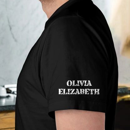 Personalized Dual Print Classic Tee for Dad, Protective Daughter Humor, Unique Creative Gift