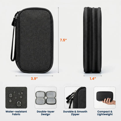 Personalized Oxford Cable Organizer, Funny Desk Charger Bag, Unique Gift for Tech Lover