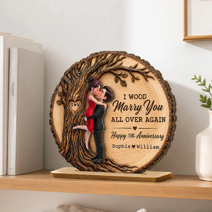 Personalized 2-Layer Wooden Plaque With Romantic Tree, Unique Creative Anniversary Gift for Husband & Wife