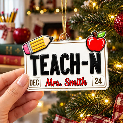 Personalized Acrylic Ornament, Colorful Career Keepsake for Nurses Teachers & Bus Drivers, Creative Christmas Gift