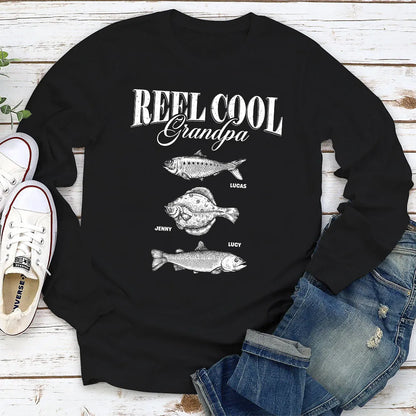 Grandpa Classic Tee with Custom Fish Art, Creative Gift for Fishing Trips & Everyday Wear