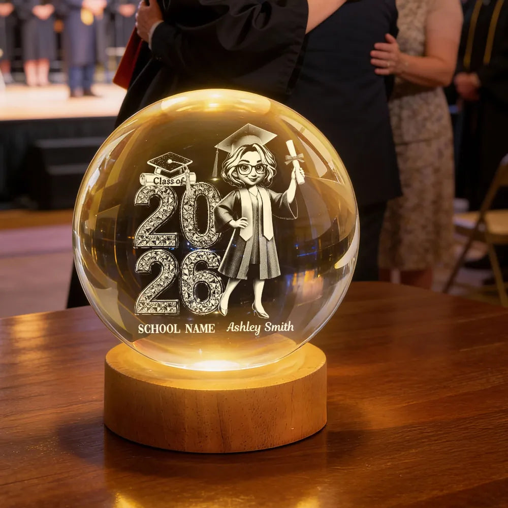 Personalized Globe Lamp Class Of Graduation Night Light, Unique Gift For Son or Daughter