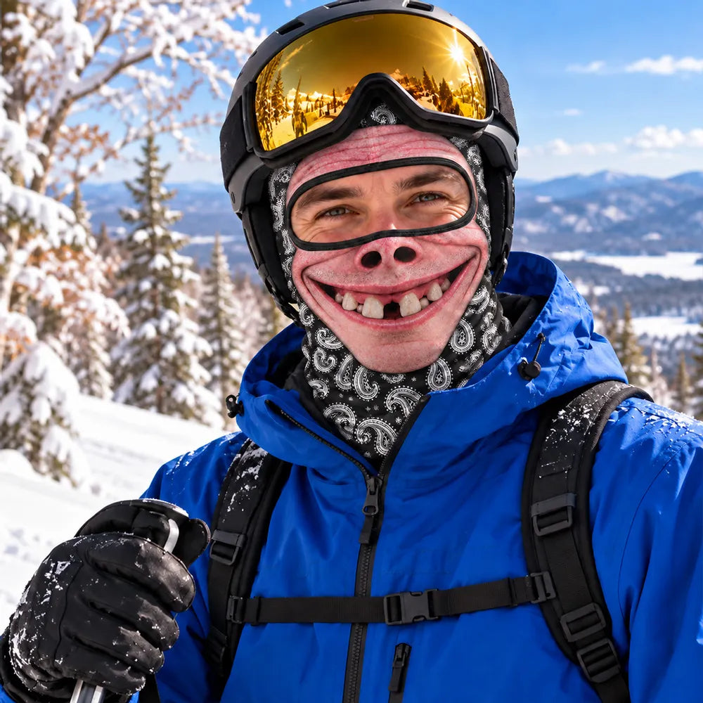 Personalized Balaclava Face Mask, Funny Character for Thumbs-Up Ski Resort Photos, Unique Gift for Ski Friends