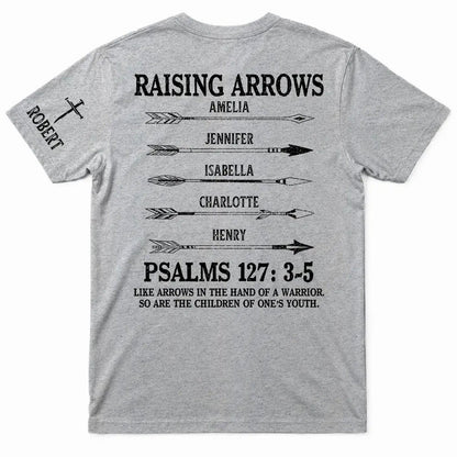 Personalized Dual Print Classic Tee with Faith Quote & Arrows, Creative Gift for Proud Dad