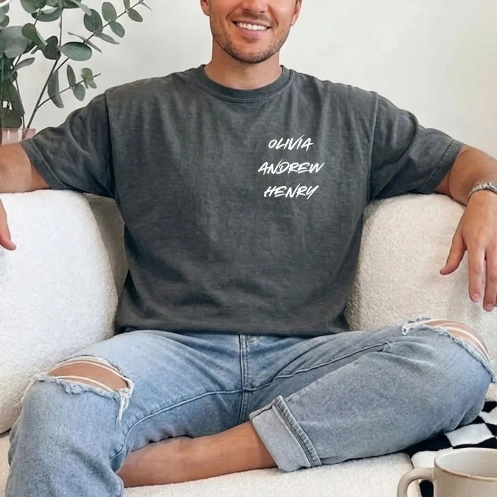 Personalized Smile In My Mugshot Dual Print Classic Tee, Protective Parent Humor, Creative Gift for Dad