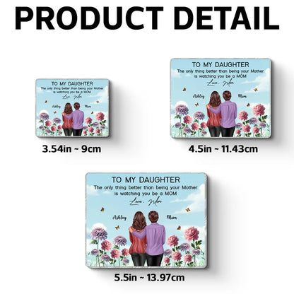 Acrylic Fridge Magnet 'To My Daughter' Mom Quote, Custom Floral Kitchen Decor, Sweet Gift for Daughter and New Mom