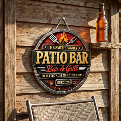 Personalized Wooden Sign, Great Food Live Music Good Times Patio Decor, Creative Gift for Families Who Love Grilling