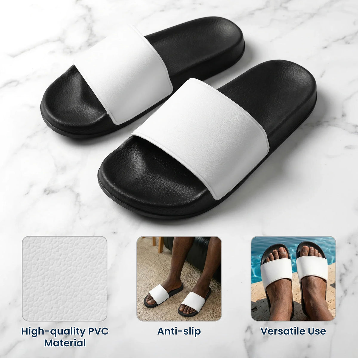 Personalized Men's Slide Sandals, Dope Black Dad Fist Bump Design, Unique Father's Day Gift for Dad