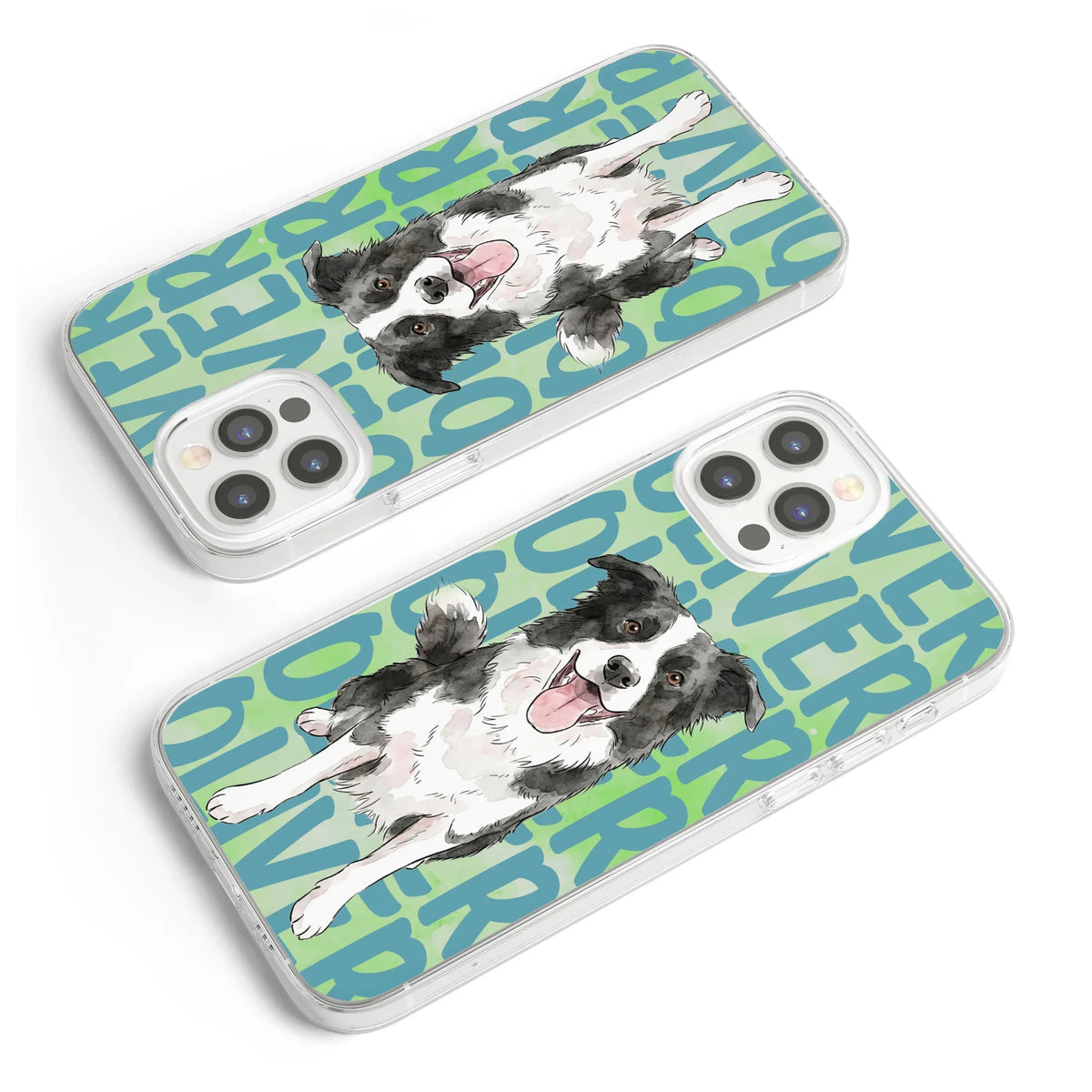 Custom Pet Portrait Clear TPU Phone Case, Personalized Watercolor Style Unique Gift for Dog & Cat Lovers