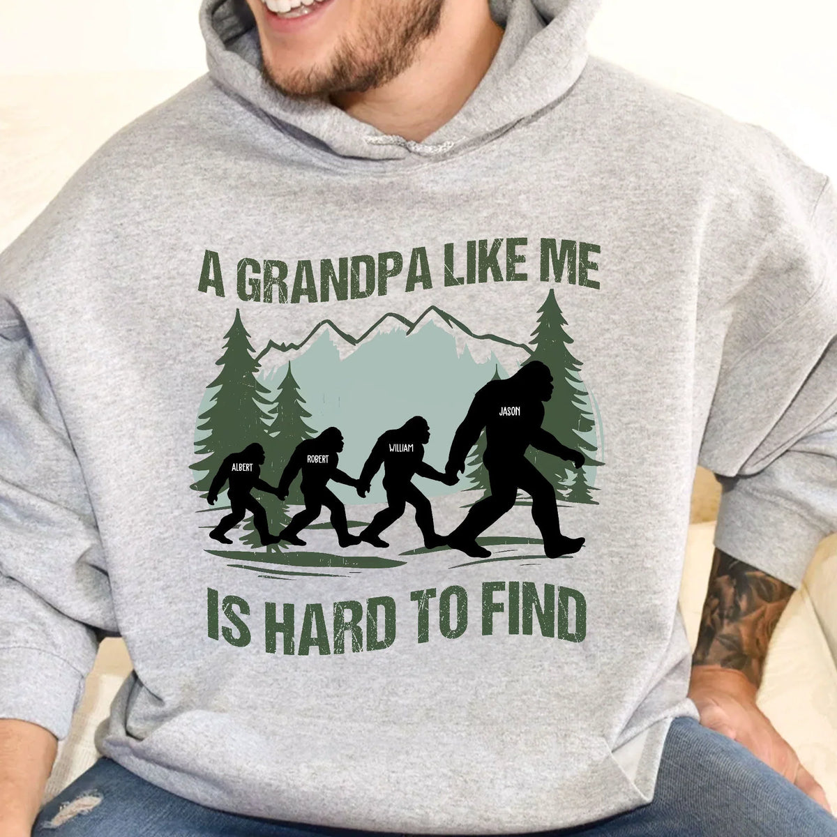 A Grandpa Like Me Is Hard To Find Personalized Classic Tee, Creative Forest Gift for Grandpa