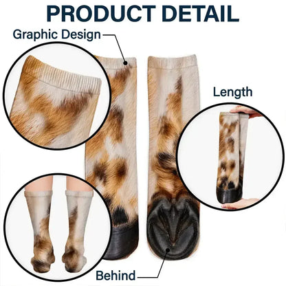 Personalized Crew Socks, Funny Farm Animal Feet for Cozy Home Lounging, Creative Gift for Friends