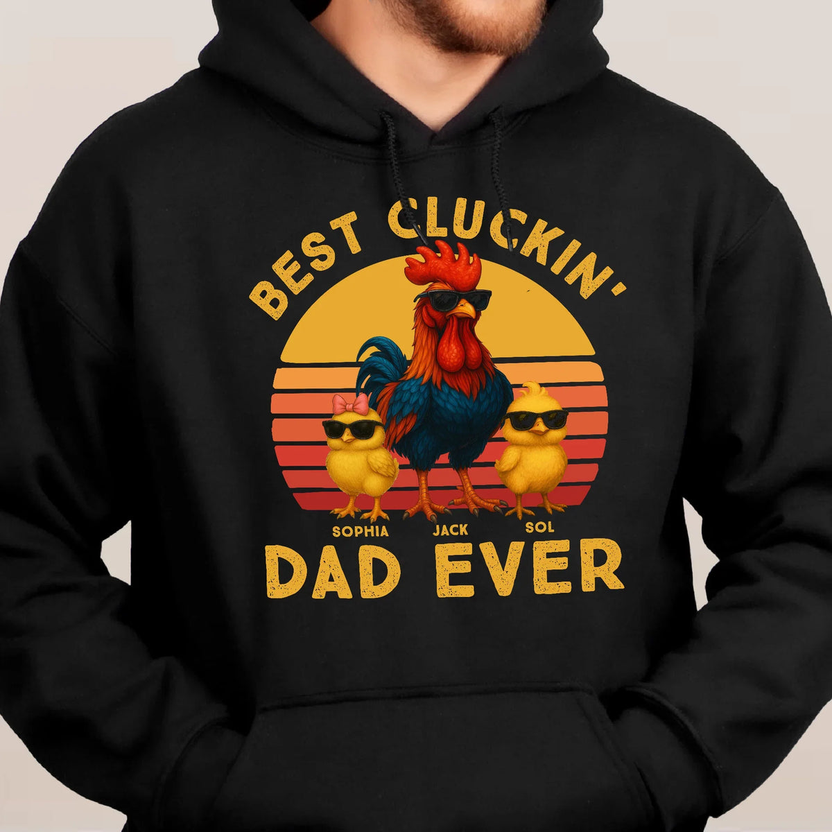 Best Cluckin' Dad Ever Personalized Classic Tee, Creative Rooster Gift For Father's Day