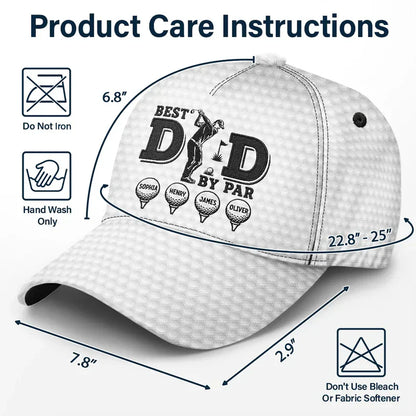 Classic Cap with Best Dad By Par Artwork, Custom Golf Course Style, Creative Gift He'll Wear