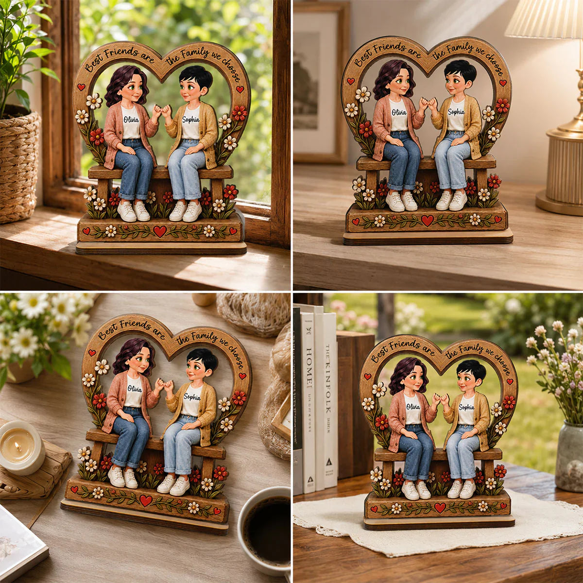 Personalized Wooden Plaque, Pinky Promise Friends, Unique Creative Gift for a Close Friend