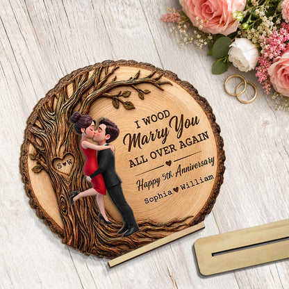 Personalized 2-Layer Wooden Plaque With Romantic Tree, Unique Creative Anniversary Gift for Husband & Wife