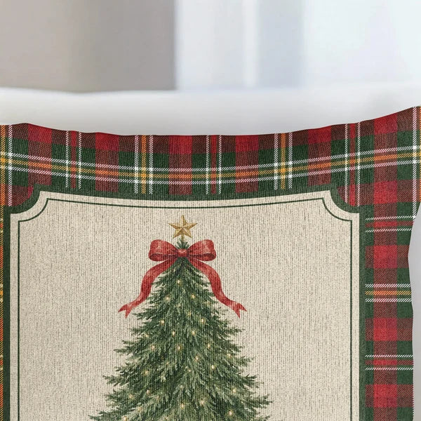 Personalized Square Pillow, Family Christmas Tree Keepsake and Creative Gift for Parents and Grandparents