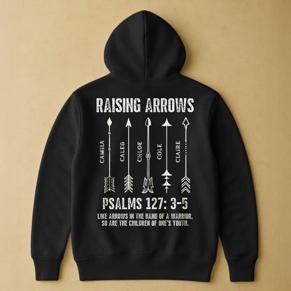 Personalized Raising Arrows Classic Tee, Bible Verse Back Print, Unique Christian Gift for Dad