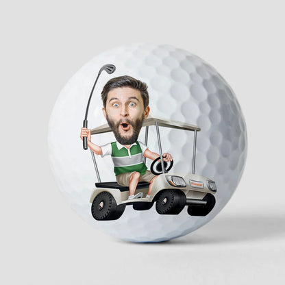 Personalized Funny Golf Ball with Photo Cartoon, If Found Please Hit Better Quote, Unique Gift for Golfers