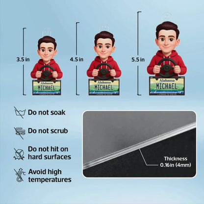 Custom State License Plate Driving Ornament – Unique Christmas Tree Decor for New Drivers
