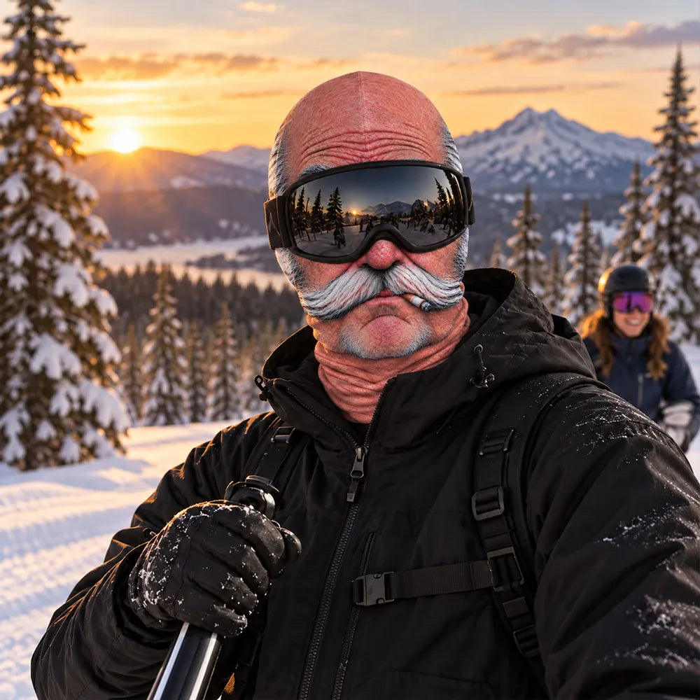 Personalized Balaclava Face Mask, Funny Character for Thumbs-Up Ski Resort Photos, Unique Gift for Ski Friends