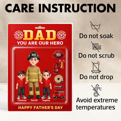 Dad You Are My Hero Acrylic Block Plaque, Custom Firefighter Family Keepsake Gift For Dad