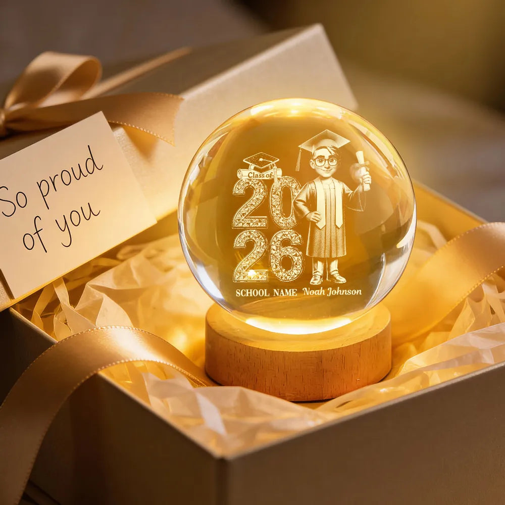Personalized Globe Lamp Class Of Graduation Night Light, Unique Gift For Son or Daughter