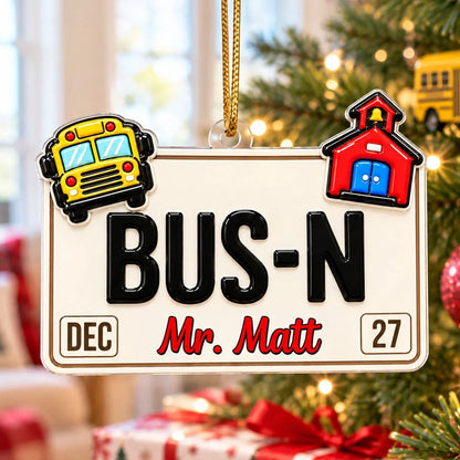 Personalized Acrylic Ornament, Colorful Career Keepsake for Nurses Teachers & Bus Drivers, Creative Christmas Gift