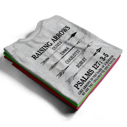 Personalized Dual Print Classic Tee with Faith Quote & Arrows, Creative Gift for Proud Dad