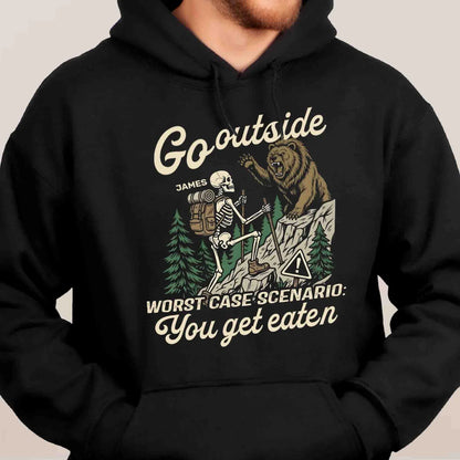 Hiking Is Just Walking Classic Tee, Creative Gift For Hikers With Vintage Bear Forest Art